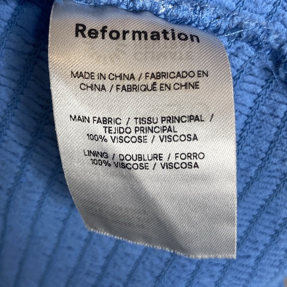 Reformation Pinto blue floral print smocked top - Picture 7 of 8